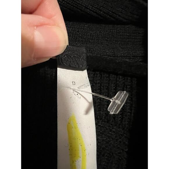Lululemon Women's Merino Wool-Blend Ribbed Long Wrap Cardigan Sweater Black SZ 8 - Picture 7 of 9